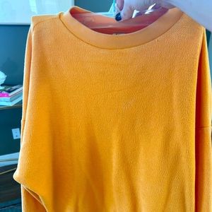 GAP terry sweater orange, so fun for summer! Light weight throw over